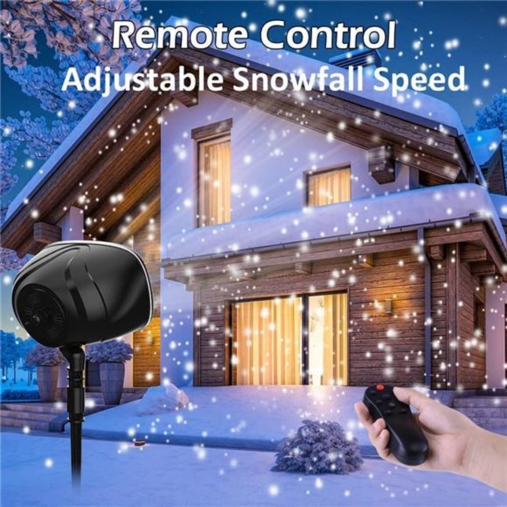 Christmas Snowfall Projector Light, LED Snow Projector Lights IP65 Waterproof